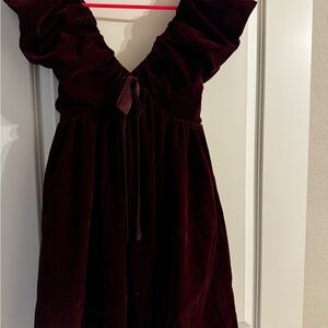 Endless Rose Rich Burgundy Velvet Dress